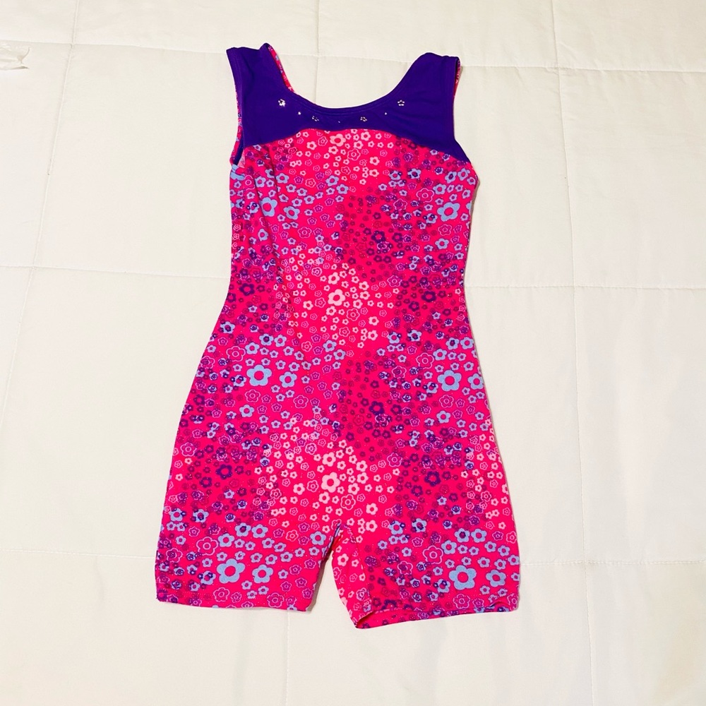 jacques moret girls pink / purple unitard